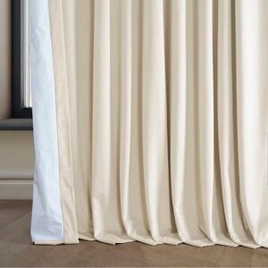 Loria Plush Velvet Blackout Curtain Cream 50” W x 84” L (one panel)